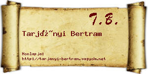 Tarjányi Bertram névjegykártya
